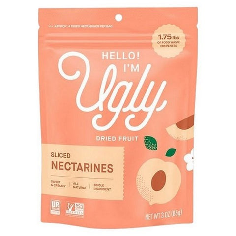 Hello I'm Ugly, Sliced Nectarines Dried Fruit, 3 Oz(Case Of 12) Hello I'm Ugly
