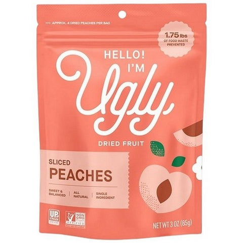 Hello I'm Ugly, Dried And Sliced Peaches, 3 Oz(Case Of 12) Hello I'm Ugly