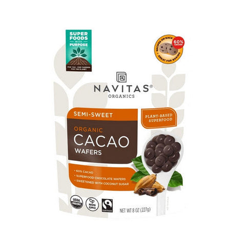 Navitas Organics, Organic Semi Sweet Cacao Wafers, 8 Oz(Case Of 6) Navitas Organics