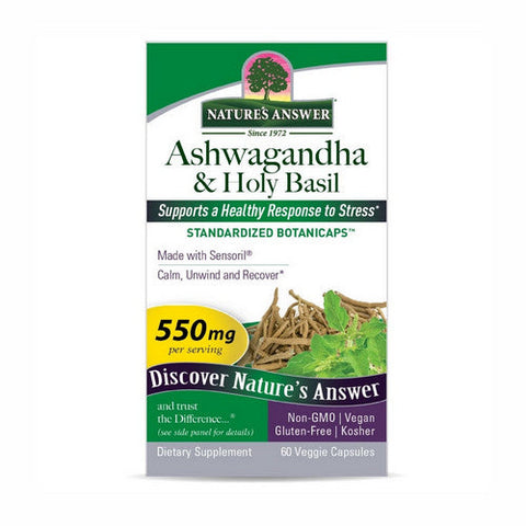 Nature's Answer, Ashwagandha And Holy Basil, 60 Veggie Capsules Nature's Answer