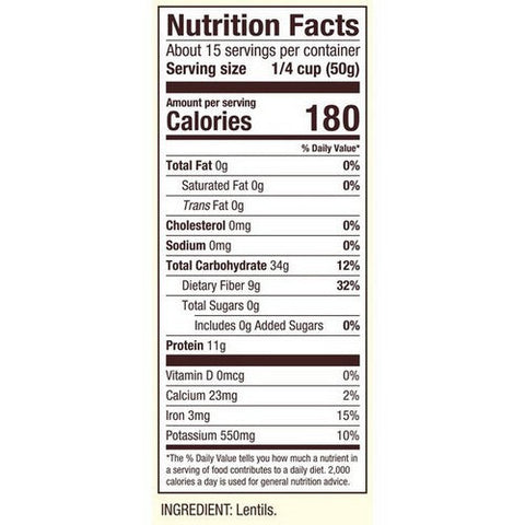 Bobs Red Mill, Brown Lentils, 27 Oz Bobs Red Mill