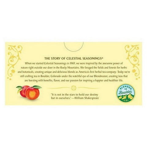Celestial Seasonings, Peach + Probiotics Herbal Tea Caffeine Free, 16 Bags Celestial Seasonings