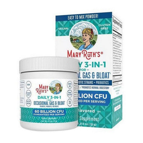 MaryRuth's, 3-in-1 Daily Gas & Bloat Powder Unflavored, 0.5 oz MaryRuth's