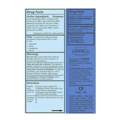 Liddell Laboratories, Cold & Flu, 1 Oz