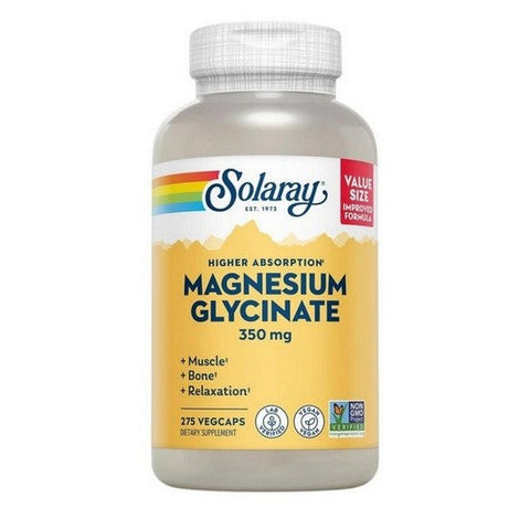 High Absorption Magnesium Glycinate Powder Unflavoured 275 Count by Solaray