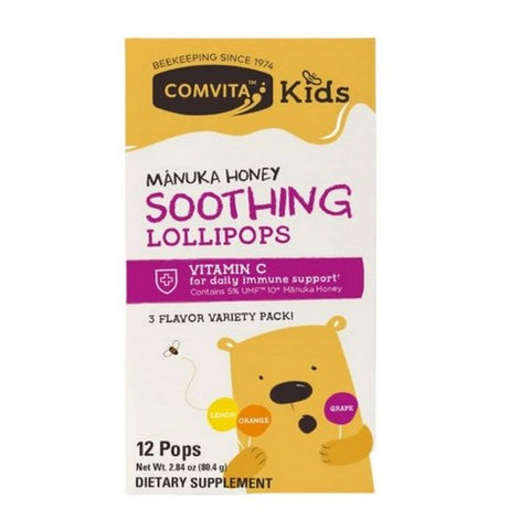 Comvita, Honey Manuka Soothing  LolliPops, 12 Count Comvita