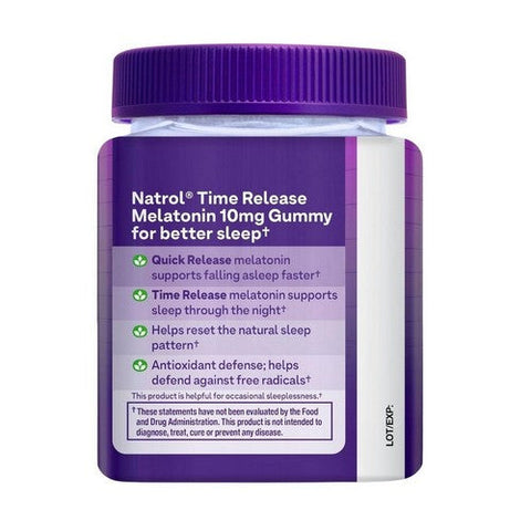 Natrol, Melatonin Gummies Time Release Strawberry, 10 Mg, Strawberry 35 Count Natrol