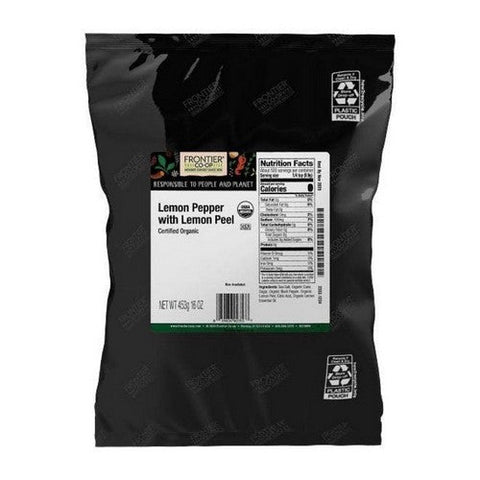 Frontier Coop, Lemon Pepper With Lemon Peel Organic, 1 Lb Frontier Coop