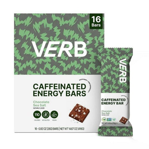 Chocolate Sea Salt Caffeinated Energy Bar 16 Count by Verb Energy