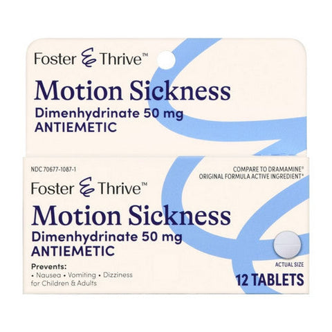 Foster And Thrive, Motion Sickness Dimenhydrinate, 50 Mg, 12 Tabs Foster And Thrive