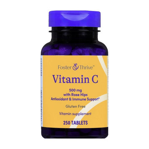 Foster And Thrive, Vitamin C With Rose Hips, 500 Mg, 250 Tabs Foster And Thrive