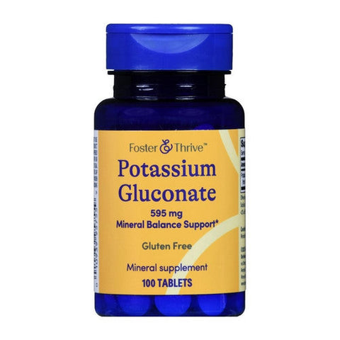 Foster And Thrive, Potassium Gluconate, 595 Mg, 100 Tabs Foster And Thrive
