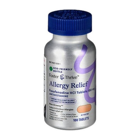 Foster And Thrive, Allergy Relief Fexofenadine Hcl, 180 Mg, 100 Tabs Foster And Thrive