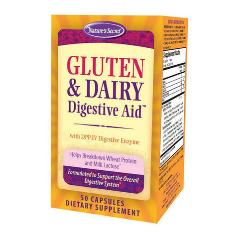 Nature's Secret, Gluten And Dairy Digestive Aid, 50 Caps Nature's Secret