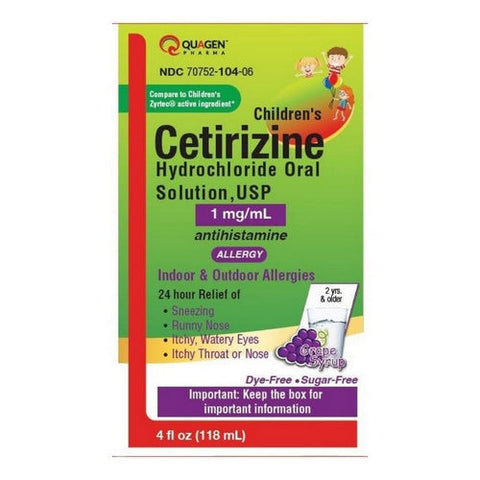 Quagen, Childrens's Cetirizine, 1 Mg, 118 Ml Quagen