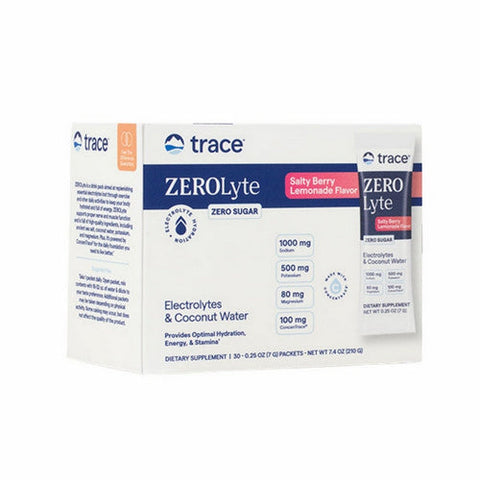 Trace Minerals, ZeroLyte Stick Packs Salt Berry Lemonade, 30 Packets Trace Minerals