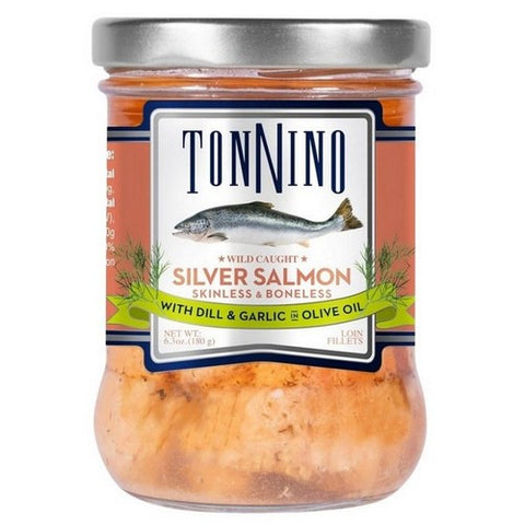Silver Salmon Fillets Dill Garlic In Olive Oil 6.3 Oz (Case Of 6) by Tonnino