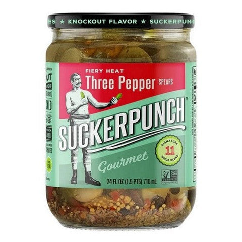Suckerpunch, Fiery Heat Pickles, 24 Oz (Case Of 6) Suckerpunch