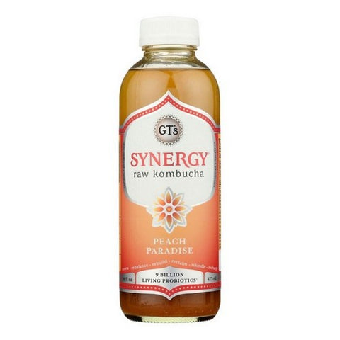 GT's, Synergy Peach Paradise Kombucha, 16 Oz (Case Of 12) GT's