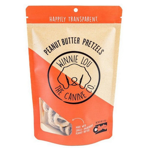 Winnie Lou, Peanut Butter Pretzels Dog Treat, 4 Oz (Case Of 6) Winnie Lou