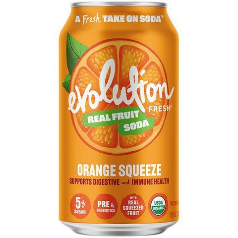 Evolution Fresh, Organic Orange Squeeze Real Fruit Soda, 12 Oz (Case Of 6) Evolution Fresh