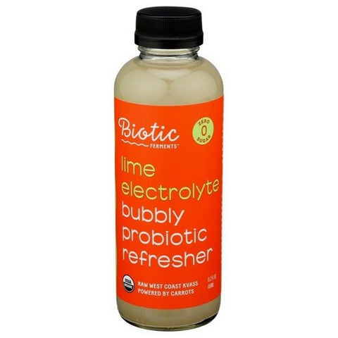 Biotic Kvass, Organic Bubbly Lime Probiotic, 15.2 Oz (Case Of 6) Biotic Kvass