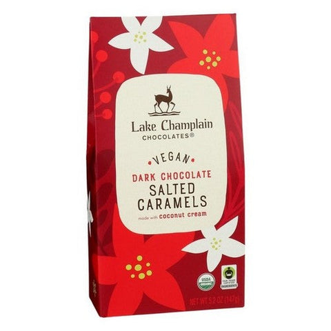 Lake Champlain, Dark Chocolate Pointsettia Salted Caramels, 5.2 Oz (Case Of 12) Lake Champlain