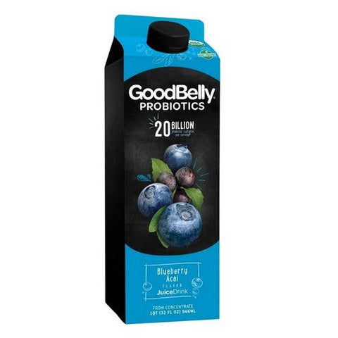 Good Belly, Probiotics Blueberry Acai Flavor Juicedrink, 32 Oz(Case Of 6) Good Belly