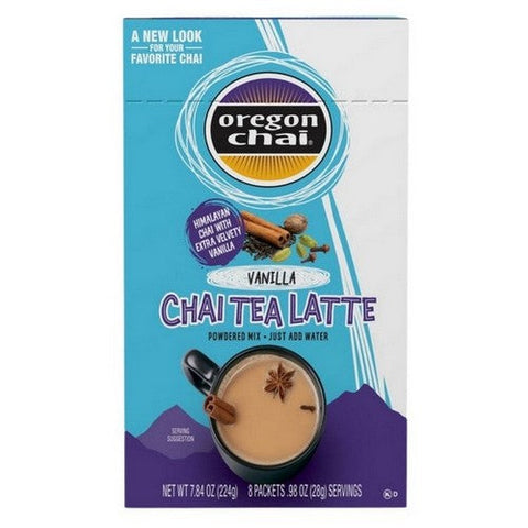 Oregon Chai, Vanilla Chai Tea Latte Dry Mix, 1 Oz X 8 Count (Case Of 6) Oregon Chai