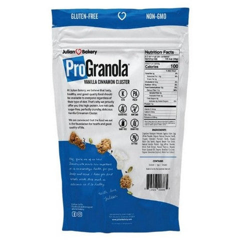 Julian Bakery, ProGranola Vanilla Cinnamon Cluster, 9 Oz (Case Of 6) Julian Bakery