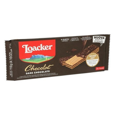 Loacker, Darkest Chocolate Wafer, 4.16 Oz (Case Of 16) Loacker