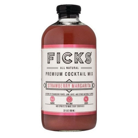 Ficks, Premium Cocktail Mix Strawberry Margarita, 32 Oz (Case Of 6) Ficks