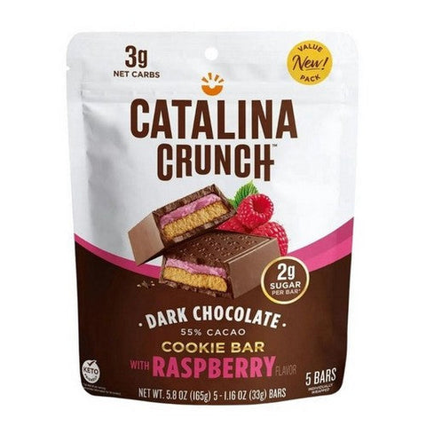 Catalina Crunch, Dark Chocolate Cookie Bar With Raspberry, 5.8 Oz (Case Of 6) Catalina Crunch