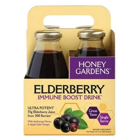 Honey Gardens, Dark Elderberry Immune Boost, 10.1 Oz (Case Of 4) Honey Gardens