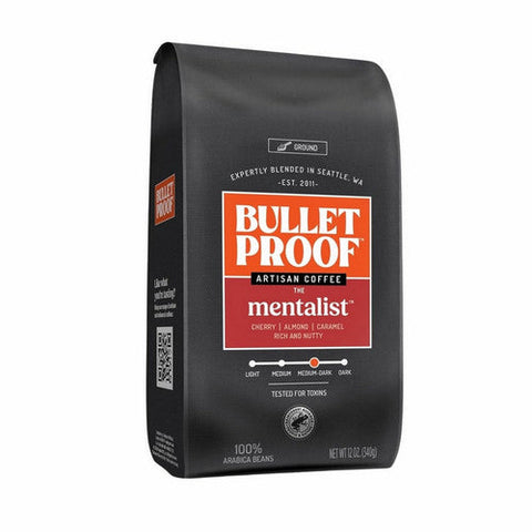 Bulletproof, Mentalist Medium Dark Roast Ground Coffee, 12 Oz (Case Of 6) Bulletproof