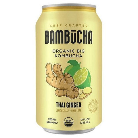 Bambucha Kombucha, Thai Ginger Organic Big, 12 Oz (Case Of 12) Bambucha Kombucha