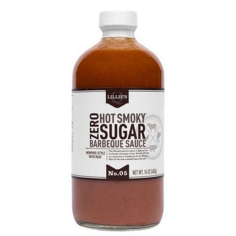 Lillies Q, Zero Sugar Hot Smoky Barbecue Sauce, 16 Oz (Case Of 6) Lillies Q