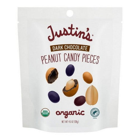 Justin's, Dark Chocolate Peanut Candy Pieces, 4.5 Oz (Case Of 6) Justin's