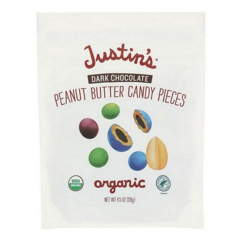 Justin's, Dark Chocolate Peanut Butter Candy Pieces, 4.5 Oz (Case Of 6) Justin's