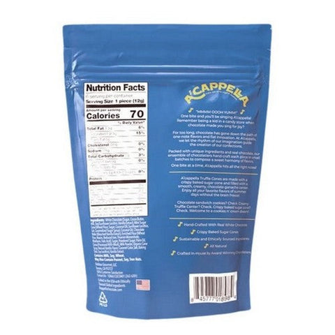 Acappella, Cookies N Cream Truffle Cones, 2.54 Oz (Case Of 6) Acappella