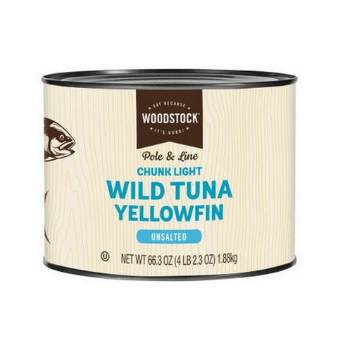 Woodstock, Chunk Light Yellowfin Tuna Unsalted, 66.3 Oz (Case Of 6) Woodstock