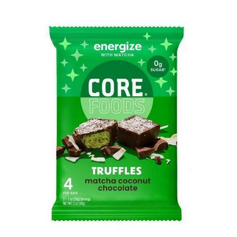 Core Foods, Matcha Coconut Chocolate Truffles, 1.83 Oz (Case Of 14) Core Foods