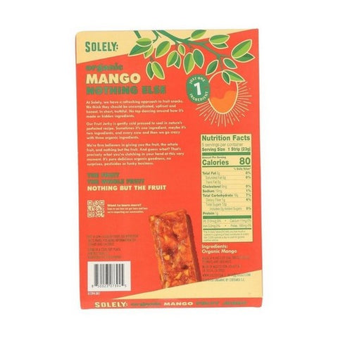 Solely, Mango Fruit Jerky, 4.1 Oz (Case Of 6) Solely