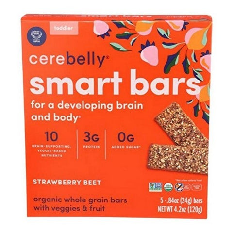Cerebelly, Organic Whole Grain Brains Strawberry Beet, 4.2 Oz (Case Of 6) Cerebelly