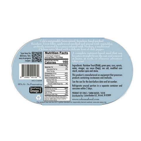 Coles, Rainbow Trout Fillet Smoked With Vegetables, 5.6 Oz (Case Of 6) Coles