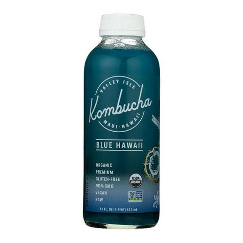 Valley Isle Kombucha, Blue Hawaii Coconut Plus Vanilla, 16 Oz (Case Of 6) Valley Isle Kombucha