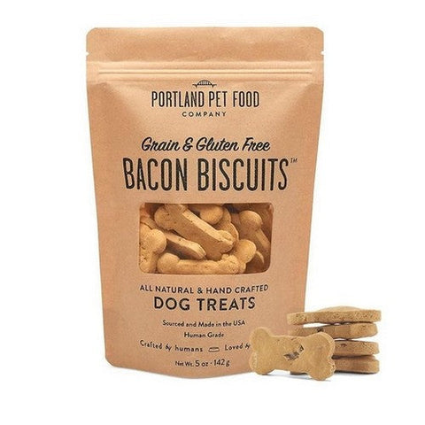 Portland Pet Food, Bacon Biscuits Grain Free And Gluten Free Dog Treats Bag, 5 Oz (Case Of 6) Portland Pet Food