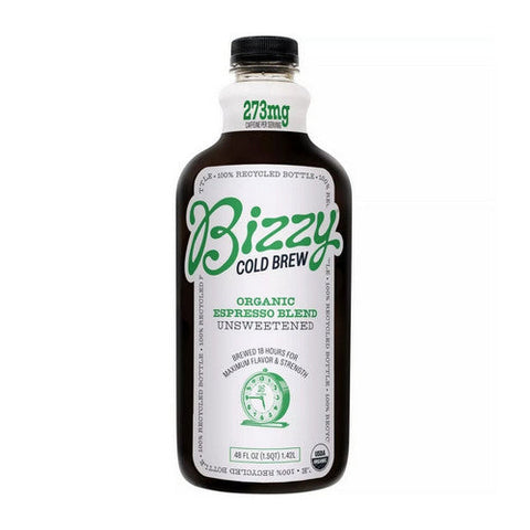 Bizzy Coffee, Organic Cold Brew Coffee Espresso Blend Unsweetened, 48 Oz (Case Of 6) Bizzy Coffee