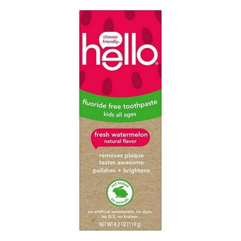 Hello Products, Llc, Toothpaste Natural Watermelon Fluoride Free, 4.2 Oz (Case Of 6) Hello Products, Llc