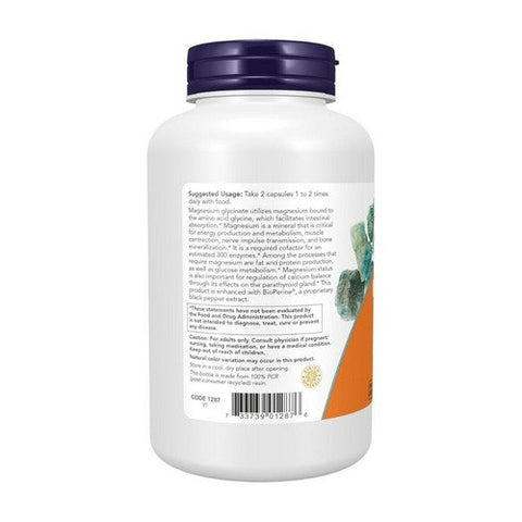 Now Foods, Magnesium Glycinate with BioPerine, 180 VegCaps
